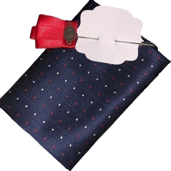 NEW Men’s pocket square and lapel pin - Picture 1 of 1